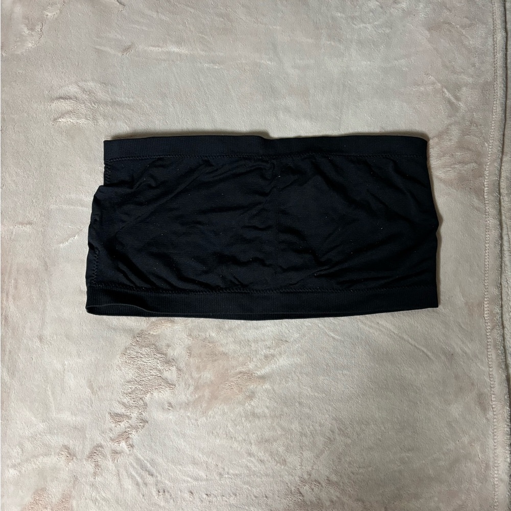 Black Strapless Bandeau Top
